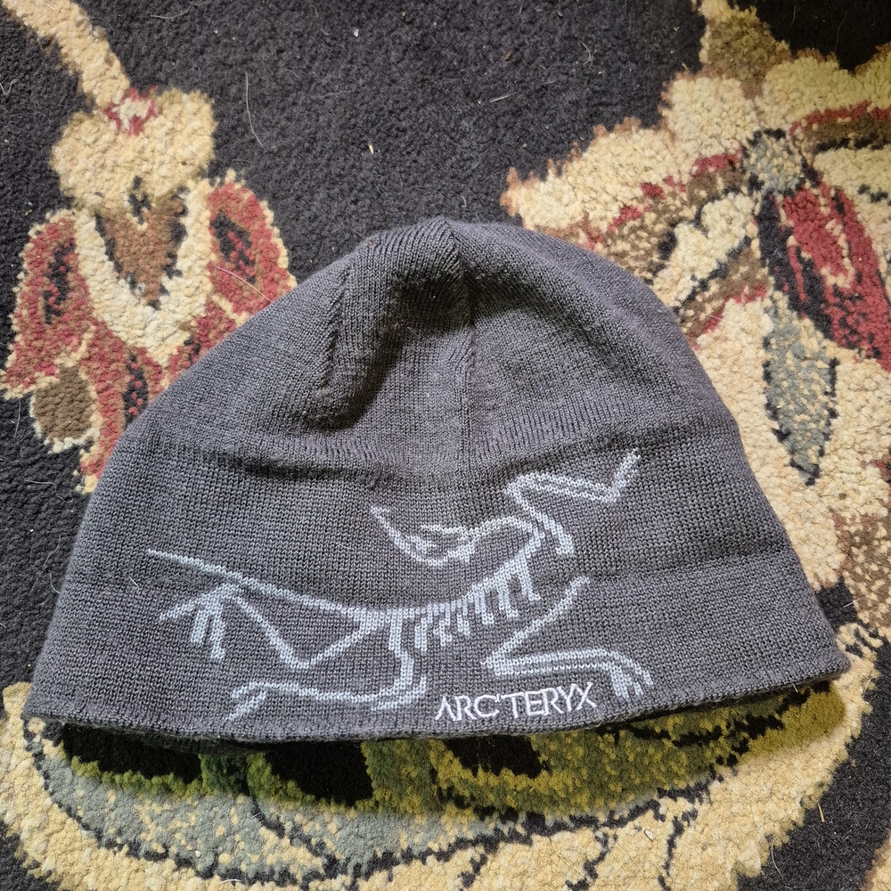 Arc'teryx Charcoal Knit Hat Bird Toque- One Size, Wool Blend